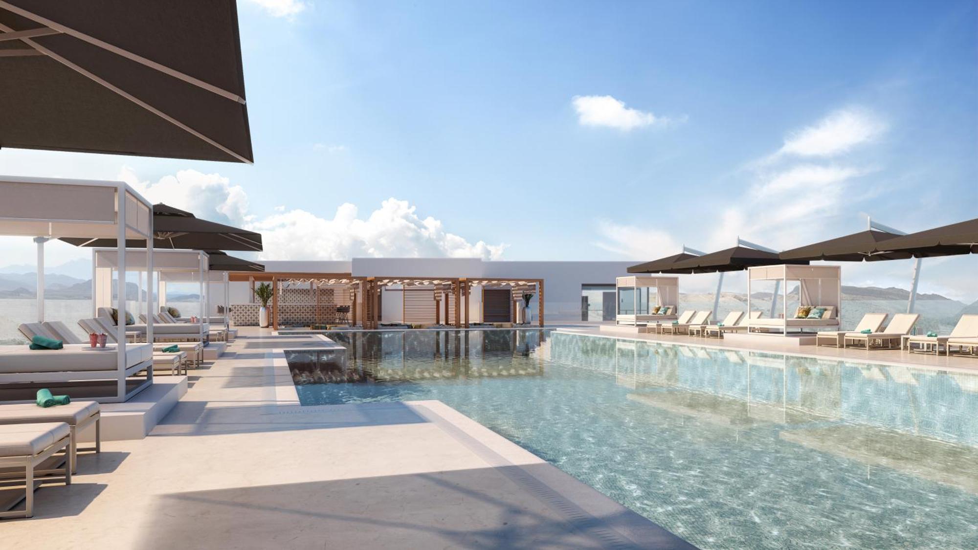 Moevenpick Hotel & Apartments Ghala 马斯喀特 外观 照片 The rooftop pool at the hotel